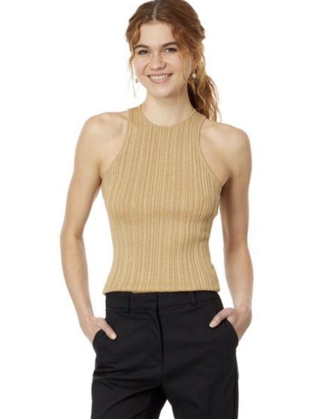 Madewell The Signature Shimmer Knit Cutaway Sweater Tank